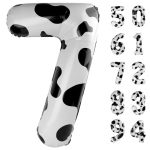 Cow Print 7 Balloon Number 40 Inch Birthday Party Decorations 7TH Balloon Number Cow Print Seven Birthday Decorations Number 7