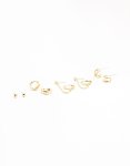 Goldair Gold Plated Chunky Hoop & Chain Earrings 4-PACK