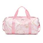 Womens Pink And Gold Marble Wet And Dry Gym Bag