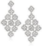 Sterling Silver Pave Cubic Zirconia Rhodium-plated Chandelier Earrings