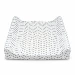 Changing Mat Cover High Rise Cover Only White And Blue grey Herringbone In Stock