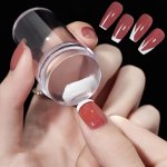 Transparent Nail Stamper With Scraper - Jelly Silicone Stamp For French Nails - Manicuring Kits - Nail Art Stamping Tool Set - E