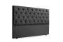 Bella Deep Buttoned Velvet Headboard - Black - Queen