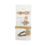 4AKID 5PC Bling Hair Clips For Mom - Pink & Gold