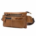Hebetag Leather Waist Bag Fanny Pack For Men Women Travel Outdoor Sports Hiking Running Hip Bum Belt Slim Cell Phone Purse Walle