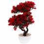 Doitool Artificial Bonsai Tree In Pot Faux Potted Pine Plants Plastic Fake House Plants Zen Desktop Greenery Decor For Indoor Home Office Decor Red
