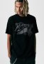 Loose Fit Vintage-look Printed T-Shirt - Black Motorcycles