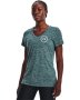 Women's Ua Tech Twist Crest Short Sleeve - Tourmaline Teal / Sm