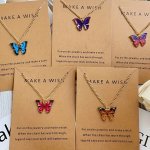 5PCS SET Bohemian Style Alloy Butterfly Pendant Necklace Clavicle Chain Necklace Decoration
