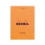 Rhodia Basics Lined Pad - Orange Cover - 80 Sheets - A7 7.4X10.5CM