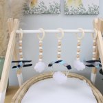 Baby Gym Themed Dangles Planes Clouds And Parachute Navy And Blues
