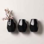 Moonrock Wall Planter Medium - Matt Black