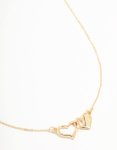 Goldair Gold Linked Solid Heart Necklace