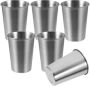 6PCS 500ML Stainless Steel Water Tumblers Set Shatterproof Metal Pint