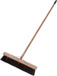 Platform Broom Soft Black 450MM Wet And Dry Wooden Handle Fiber Broom