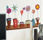 Flower Pots Wall Stickers