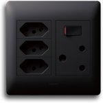 Ysalis PYNO44BLK 4X4 Sa+slimline Black 16 A M Socket