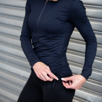 Side Sinch Long Sleeve Zipped Top Black - Black M