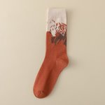 White & Brown Horse Socks HS9