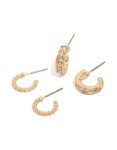 Goldair Gold Bubble & Diamante Huggie Earrings 2-PACK