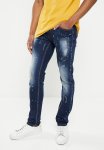 Ben Sherman Rip & Repair Denim Jeans - Blue Black