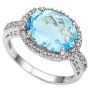 Genuine Sky Blue Topaz Ring In Sterling Silver