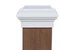 8X8 White Flat Post Cap Most Common Fits 7.5"X7.5" Pressure Treated Post. Newel Newport Top For Outdoor Fences Mailboxes & Decks