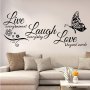 Livelove Butterfly Vinyl Wall Decal - Removable Creative English Lettering For Living Room Bedroom Hallway & Kids' Room Decor