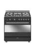 Smeg 90CM 5 Burner Black Gas/electric Stove - Black