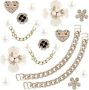 18 Pieces Of Pearl Detachable Chain Ladies Shoes Decoration Accessories