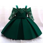 Embroidered Emerald Green Off The Shoulders Formal Dress