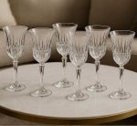 Clear Patterned Wine Glass 6PC