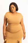Aura Open Back Wrap Top - Toasted Coconut - XXL