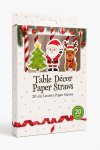 Christmas 20 Piece Table Decor Paper Straws 20CM