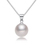 Swopan 925 Sterling Silver Pearl Pendant Necklace With 12MM Handmade Freshwater Cultured Pearl Pendant For Women Charms Collar P