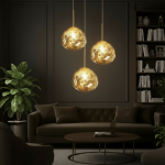 Nebula Molten Pendant In Copper Gold Chrome - Chrome