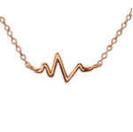 C418-C22355 - Rose Gold Heart Beat Necklace