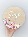Nude Floral Door Plaque