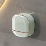 Wall-mounted Soap Dish With Flip Cover - Drainage Design Rectangular Plastic Holder For Bathroom Storage & Organization Christma