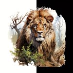 Realistic Lion Print Iron-on Patch - 1 2 Size 22CM X 8.7CM For Pillows Hats T-shirts And More - Vinyl Material