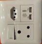 Wall Mounted Multi Plug Socket With USB Input