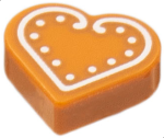 Parts Tile Round 1 X 1 Heart With White Cookie Icing Pattern 39739PB05