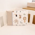 Baby Pillow Case With Inner Design: Safari With White And Beige Background In Stock
