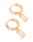 Goldair Gold Plated Cubic Zirconia Trio Droplet Hoop Earrings