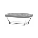 1 Piece 375ML Rectangular Jar With Grey Lid