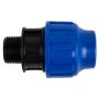 Plast Male Compression Adaptor 50MM X 25MM - Blue & Black - Bulk Pack Of 3