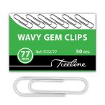 - 77MM Silver Gem Clips Wavy Pack Of 50 Box Of 10