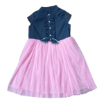 Denim And Pink Tulle Dress