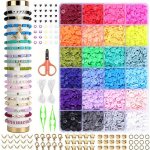 2000-9600PCS 6MM Polymer Clay Beads Kit With Smile Letter Faces Fruit Heart Charms Scissors Elastic Strings For Diy Jewelry Maki