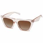 Sojos Trendy Oversized Square Cateye Polarized Sunglasses Womens Big Frame Shades SJ2115 Clear Brown brown